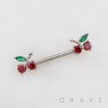 CZ CHERRY 316L SURGICAL STEEL NIPPLE RING